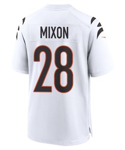 Joe Mixon 28 Cincinnati Bengals Super Bowl LVII Champions Men Game Jersey - White