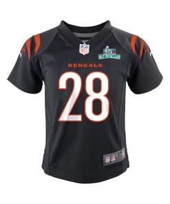 Joe Mixon 28 Cincinnati Bengals Super Bowl LVII Champions Youth Game Jersey - Black
