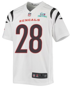 Joe Mixon 28 Cincinnati Bengals Super Bowl LVII Champions Youth Game Jersey - White