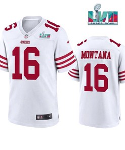 Joe Montana 16 San Francisco 49Ers Super Bowl LVII Men Game Jersey- White