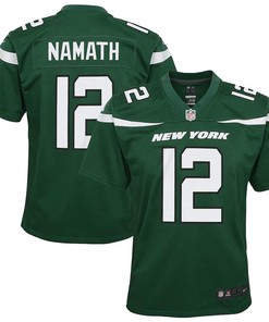 Joe Namath 12 New York Jets Youth Game Jersey - Gotham Green