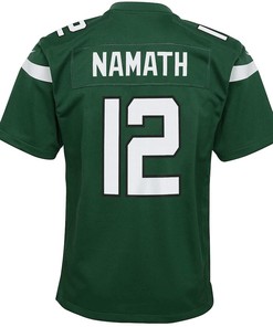 Joe Namath 12 New York Jets Youth Game Jersey - Gotham Green