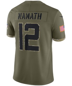 Joe Namath New York Jets 2022 Salute To Service Retired Player Limited Jersey - Olive