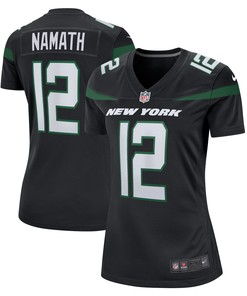 Joe Namath New York Jets Womens Retired Player Jersey - Black Nfl