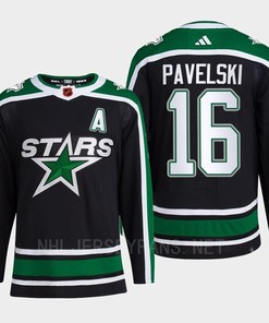 Joe Pavelski 16 Reverse Retro 2.0 2022 Dallas Stars Black Jersey Pro Primegreen