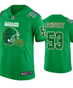 Joe Schobert Cleveland Browns #53 Jersey St. Patricks Day Kelly Green Lucky - Men