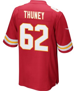 Joe Thuney 62 Kansas City Chiefs Super Bowl LVII Champions 3 Stars Men Game Jersey - Red
