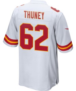 Joe Thuney 62 Kansas City Chiefs Super Bowl LVII Champions 3 Stars Men Game Jersey - White