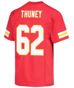 Joe Thuney 62 Kansas City Chiefs Super Bowl LVII Champions 3 Stars Youth Game Jersey - Red