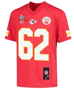 Joe Thuney 62 Kansas City Chiefs Super Bowl LVII Champions 3 Stars Youth Game Jersey - Red
