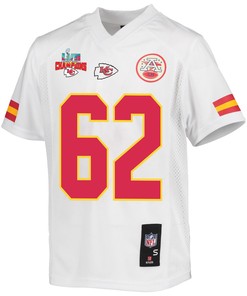 Joe Thuney 62 Kansas City Chiefs Super Bowl LVII Champions 3 Stars Youth Game Jersey - White
