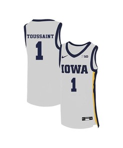 Joe Toussaint 1 Iowa Hawkeyes Elite Basketball Men Jersey - White