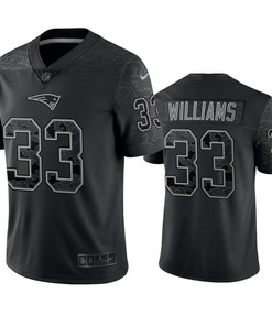 Joejuan Williams 33 New England Patriots Black Reflective Limited Jersey - Men