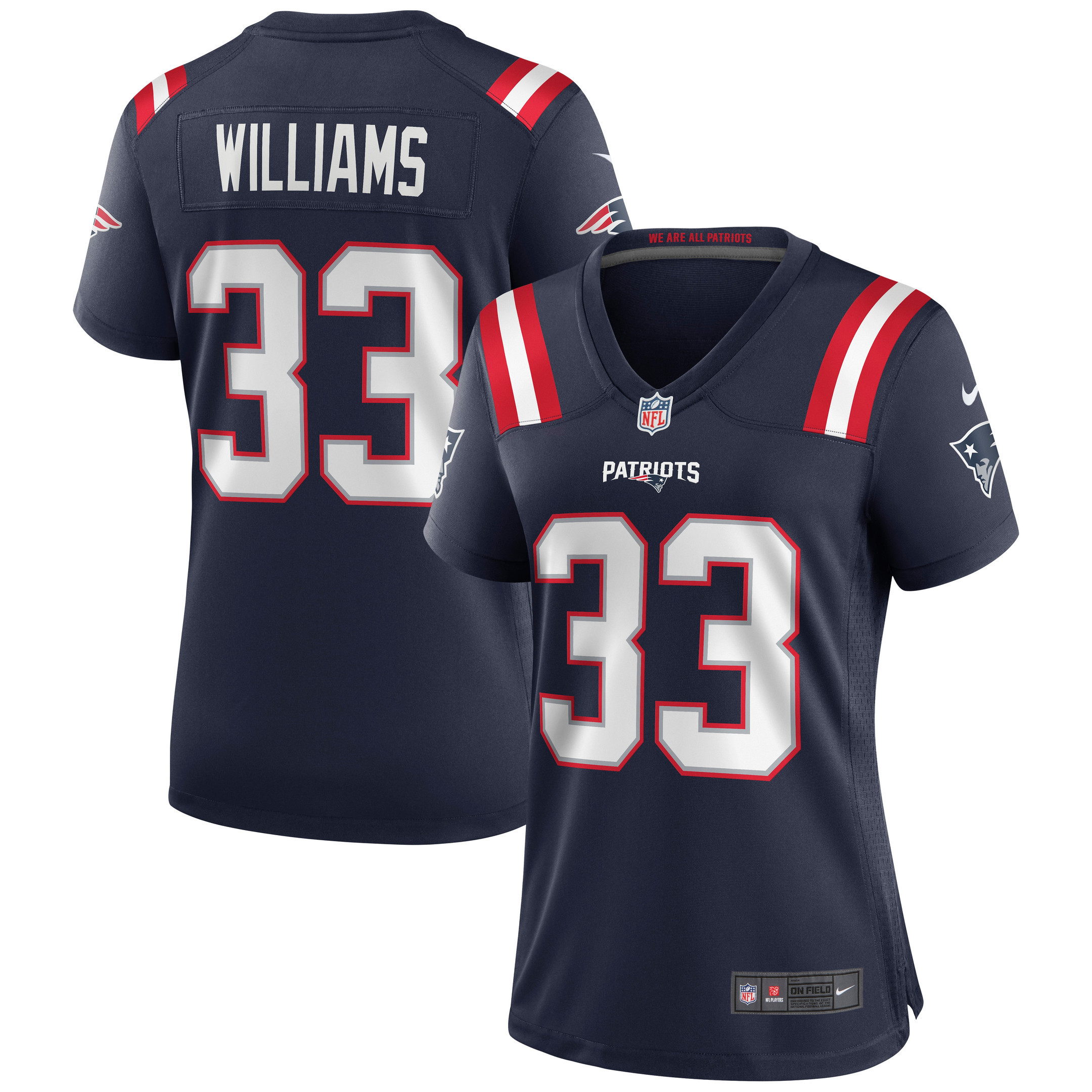 Joejuan Williams New England Patriots Womens Game Jersey - Navy Nfl