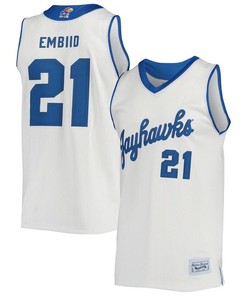 Joel Embiid 21 Kansas Jayhawks Commemorative Classic Basketball Men Jersey - Cream