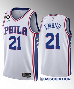 Joel Embiid 21 Philadelphia 76ers White Jersey 2022-23 Association Edition Swingman