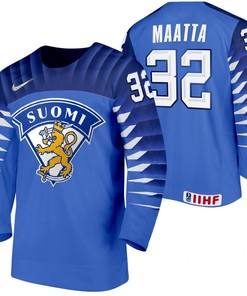 Joel Maatta Finland Hockey 2022 IIHF World Junior Championship Blue Away Jersey Jersey