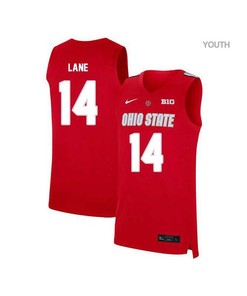 Joey Lane 14 Ohio State Buckeyes Elite Basketball Youth Jersey - Red