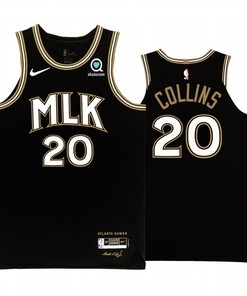 John Collins 20 Atlanta Hawks MLK City Edition Black Jersey
