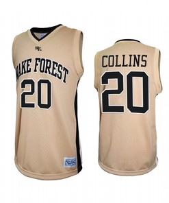 John Collins 20 Wake Forest Demon Deacons Gold Jersey Retro Basketball