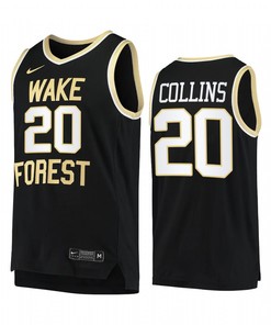 John Collins 20 Wake Forest Demon Deacons Uniform Jersey College Basketball Black