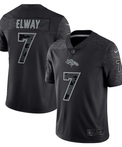 John Elway 7 Denver Broncos Retired Player RFLCTV Limited Jersey - Black