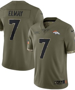 John Elway Denver Broncos 2022 Salute To Service Retired Player Limited Jersey - Olive