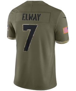 John Elway Denver Broncos 2022 Salute To Service Retired Player Limited Jersey - Olive