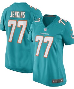 John Jenkins Miami Dolphins Women's Game Player Jersey - Aqua