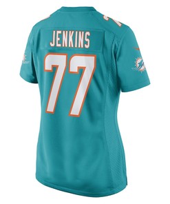 John Jenkins Miami Dolphins Women's Game Player Jersey - Aqua