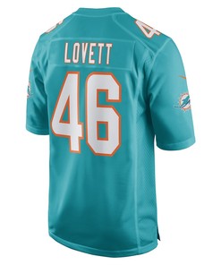 John Lovett Miami Dolphins Game Player Jersey - Aqua