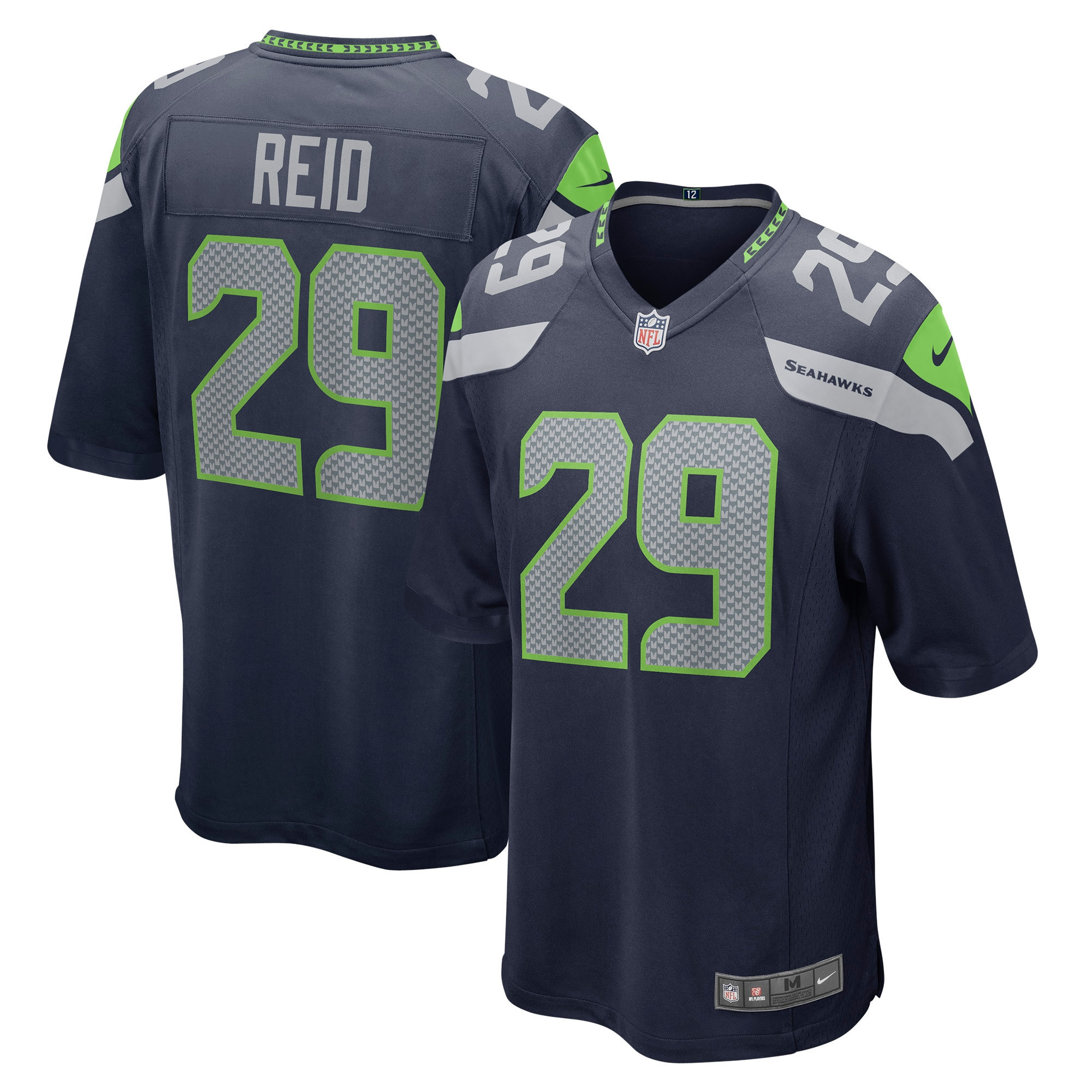 John Reid Seattle Seahawks Game Jersey - College Navy Nfl