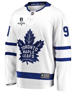 John Tavares 91 Toronto Maple Leafs Stanley Cup 2023 Playoffs Patch Away Breakaway Men Jersey - White