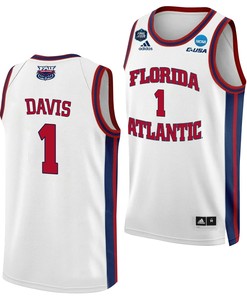 Johnell Davis 1 FAU Owls 2023 Final Four Basketball Men Jersey- White