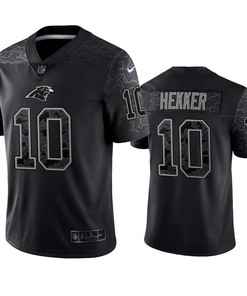 Johnny Hekker 10 Carolina Panthers Black Reflective Limited Jersey - Men