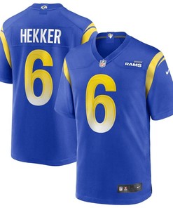 Johnny Hekker 6 Los Angeles Rams Game Jersey - Royal