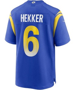 Johnny Hekker 6 Los Angeles Rams Game Jersey - Royal