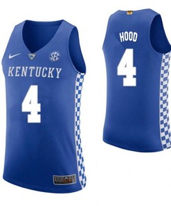 Jon Hood 4 Kentucky Wildcats Elite Basketball Home Men Jersey - Blue