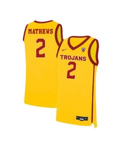 Jonah Mathews 2 USC Trojans Elite Basketball Men Jersey - Yellow