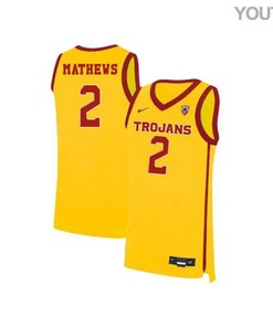 Jonah Mathews 2 USC Trojans Elite Basketball Youth Jersey - Yellow