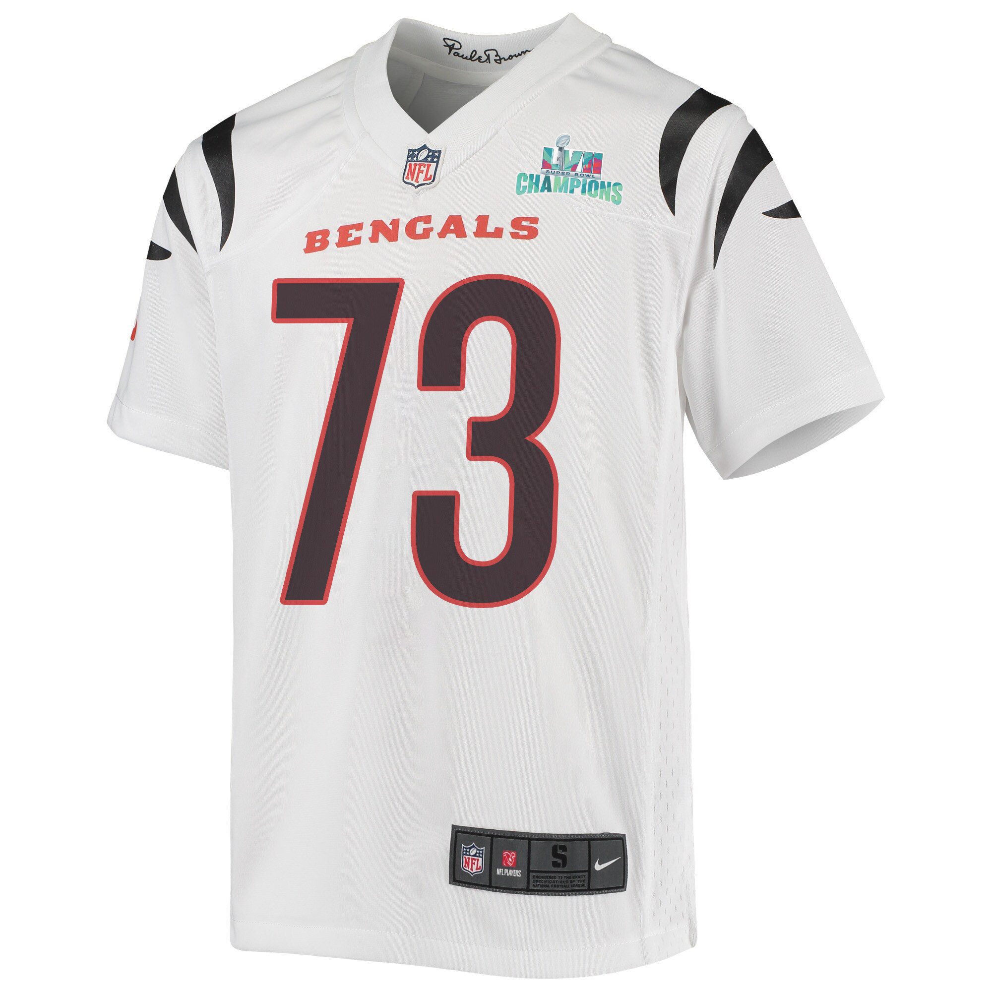 Jonah Williams 73 Cincinnati Bengals Super Bowl LVII Champions Youth Game Jersey - White
