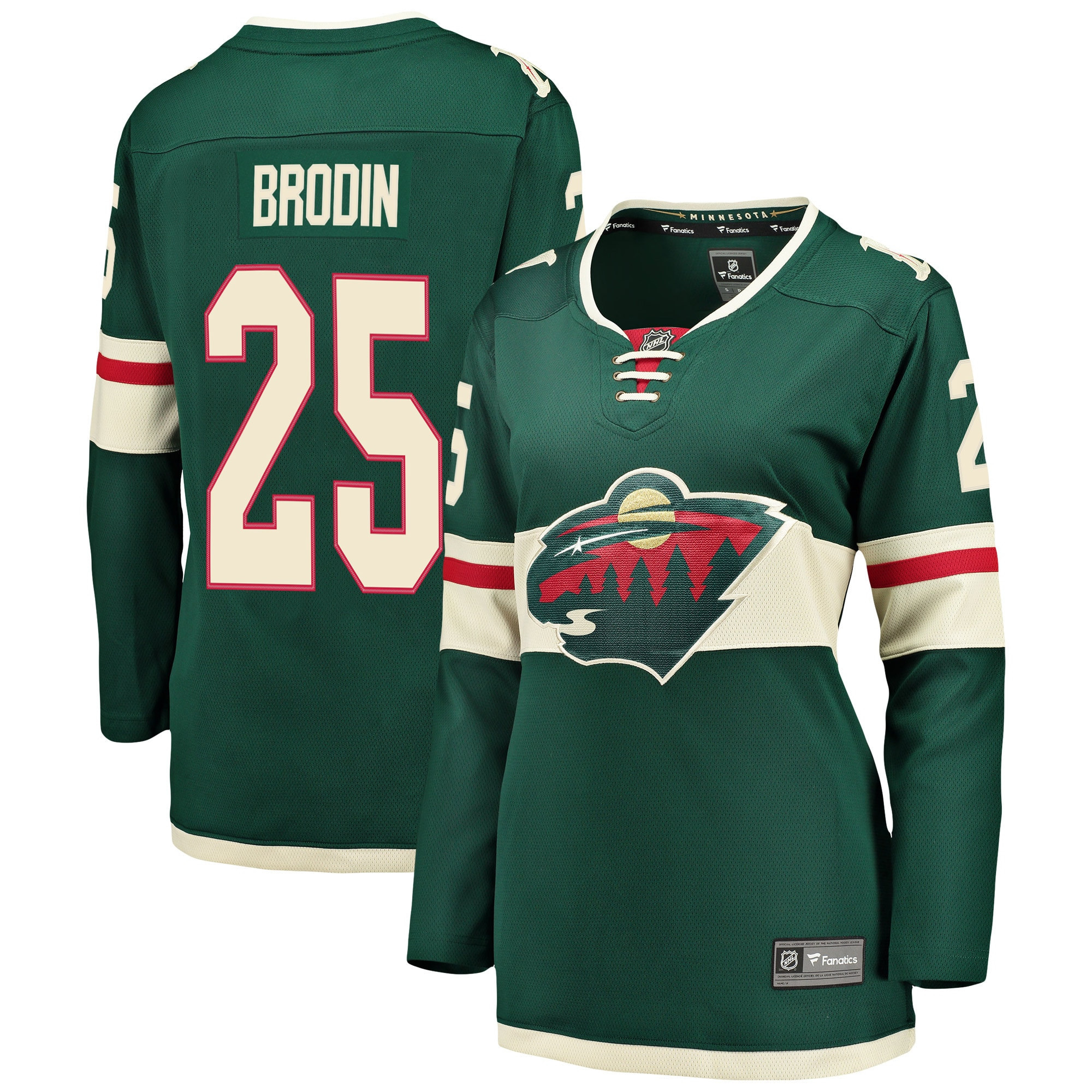 Jonas Brodin Minnesota Wild Fanatics Branded Womens Breakaway Player Jersey - Green Nhl