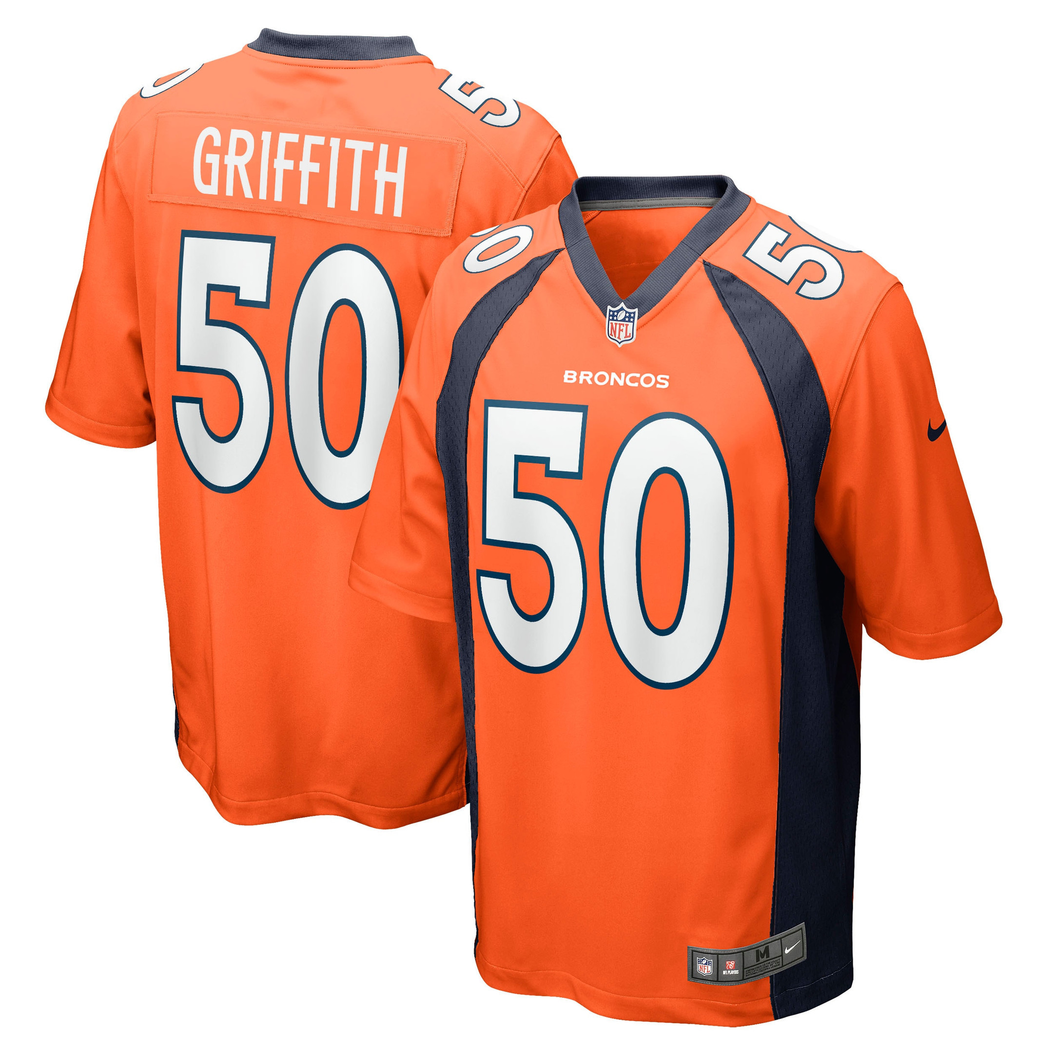 Jonas Griffith Denver Broncos Game Jersey - Orange Nfl