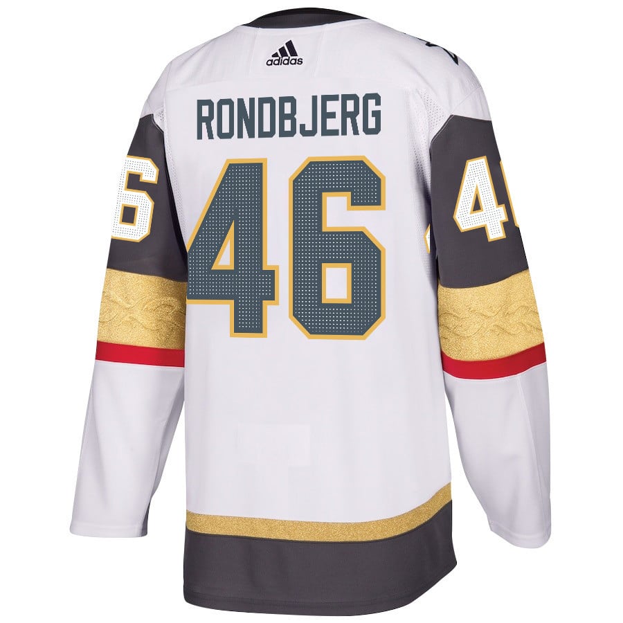 Jonas Rondbjerg 46 Vegas Golden Knights Stanley Cup 2023 Champions Patch Away Breakaway Men Jersey - White