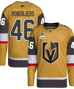 Jonas Rondbjerg 46 Vegas Golden Knights Stanley Cup 2023 Champions Patch Home Breakaway Men Jersey - Gold