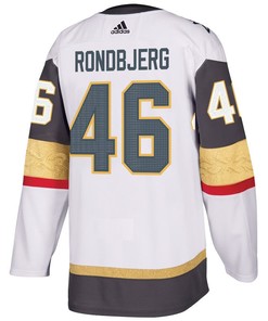 Jonas Rondbjerg 46 Vegas Golden Knights Stanley Cup 2023 Final Patch Away Breakaway Men Jersey - White