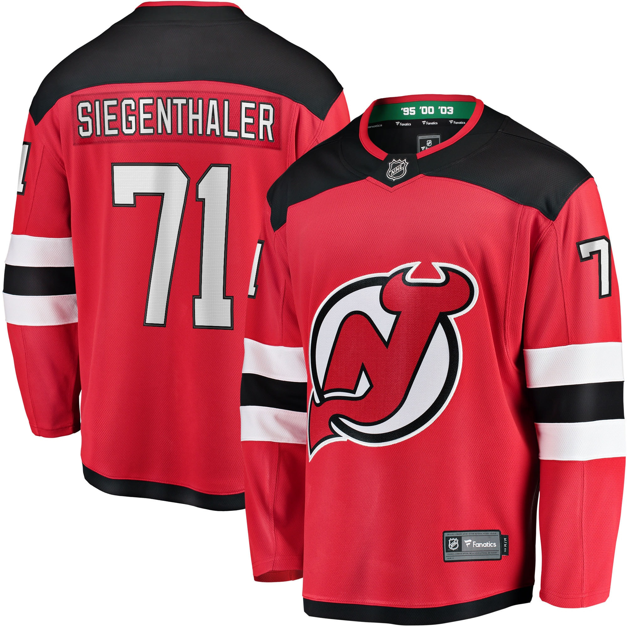 Jonas Siegenthaler New Jersey Devils Fanatics Branded Home Breakaway Player Jersey - Red Nhl