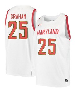 Jonathan Graham 25 Maryland Terrapins Retro Basketball Men Jersey - White