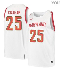 Jonathan Graham 25 Maryland Terrapins Retro Basketball Youth Jersey - White