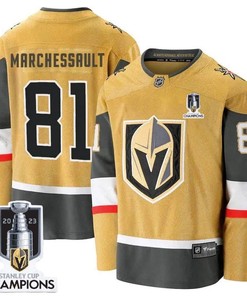 Jonathan Marchessault 81 Vegas Golden Knights 2023 Stanley Cup Champions Patch Breakaway Home Jersey - Gold